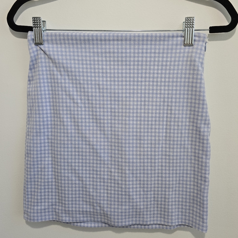 Forever 21 blue and white gingham skirt medium